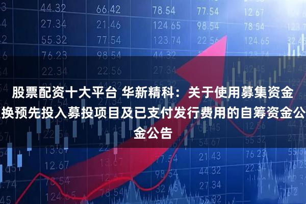 股票配资十大平台 华新精科：关于使用募集资金置换预先投入募投项目及已支付发行费用的自筹资金公告